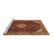 Sideview of Machine Washable Medallion Brown Traditional Rug, wshtr2621brn