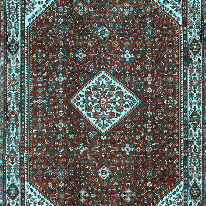 Machine Washable Medallion Light Blue Traditional Rug, wshtr2621lblu