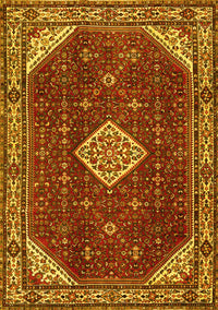 Medallion Yellow Traditional Rug, tr2621yw