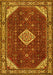 Medallion Yellow Traditional Rug, tr2621yw