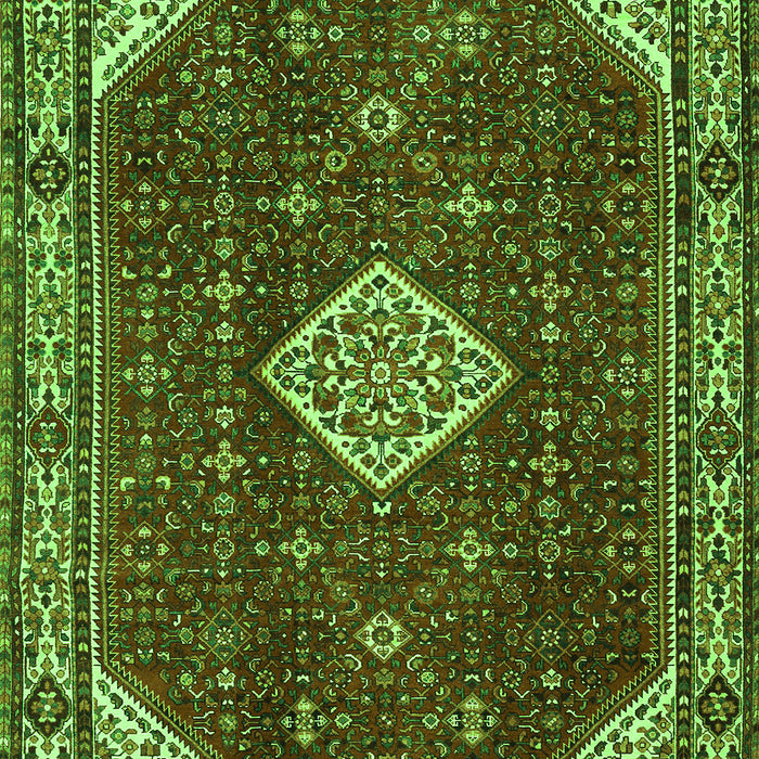 Serging Thickness of Machine Washable Medallion Green Traditional Area Rugs, wshtr2621grn