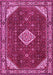 Machine Washable Medallion Pink Traditional Rug, wshtr2621pnk