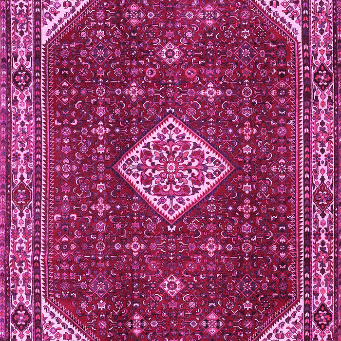 Machine Washable Medallion Pink Traditional Rug, wshtr2621pnk