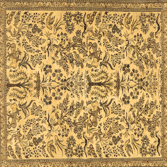 Square Machine Washable Persian Brown Traditional Rug, wshtr2622brn