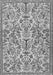 Serging Thickness of Machine Washable Persian Gray Traditional Rug, wshtr2622gry