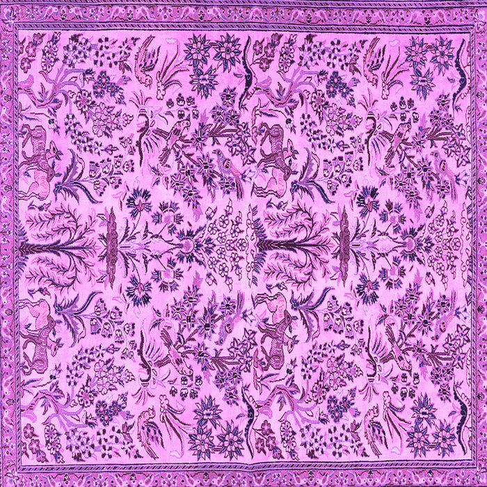 Square Machine Washable Persian Purple Traditional Area Rugs, wshtr2622pur