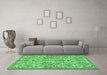 Machine Washable Persian Emerald Green Traditional Area Rugs in a Living Room,, wshtr2622emgrn