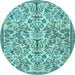 Round Persian Light Blue Traditional Rug, tr2622lblu