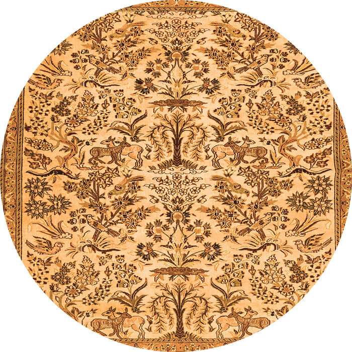 Machine Washable Persian Orange Traditional Area Rugs, wshtr2622org