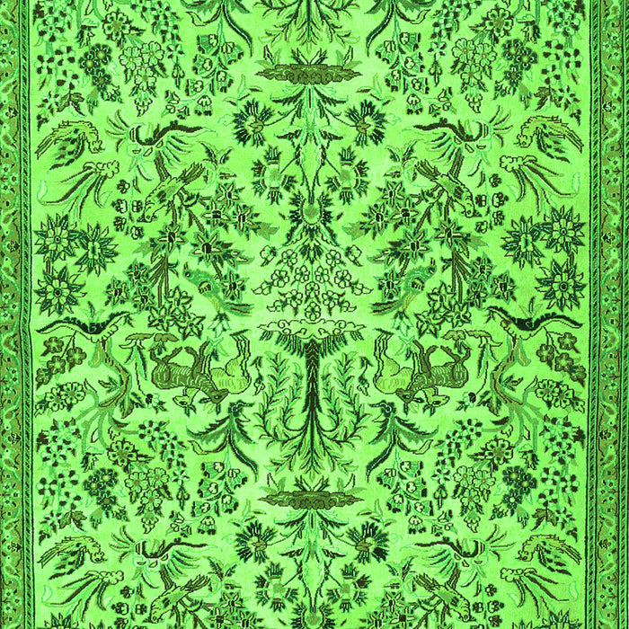 Serging Thickness of Machine Washable Persian Green Traditional Area Rugs, wshtr2622grn