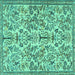 Square Persian Turquoise Traditional Rug, tr2622turq