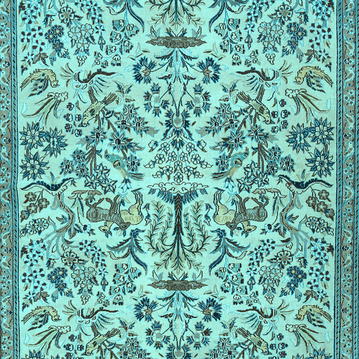 Machine Washable Persian Light Blue Traditional Rug, wshtr2622lblu