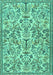 Machine Washable Persian Turquoise Traditional Area Rugs, wshtr2622turq