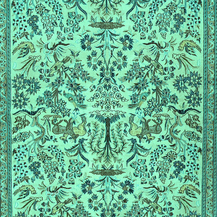 Machine Washable Persian Turquoise Traditional Area Rugs, wshtr2622turq