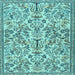 Square Machine Washable Persian Light Blue Traditional Rug, wshtr2622lblu