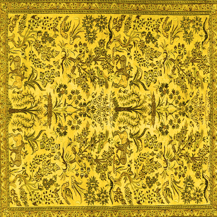 Square Persian Yellow Traditional Rug, tr2622yw