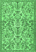 Machine Washable Persian Emerald Green Traditional Area Rugs, wshtr2622emgrn