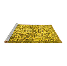 Sideview of Machine Washable Persian Yellow Traditional Rug, wshtr2622yw