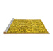 Sideview of Machine Washable Persian Yellow Traditional Rug, wshtr2622yw