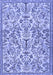 Machine Washable Persian Blue Traditional Rug, wshtr2622blu