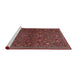 Sideview of Machine Washable Traditional Dark Almond Brown Rug, wshtr2623