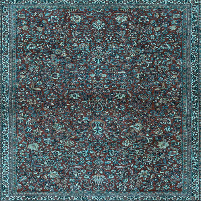 Square Machine Washable Persian Light Blue Traditional Rug, wshtr2623lblu