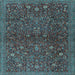 Square Machine Washable Persian Light Blue Traditional Rug, wshtr2623lblu