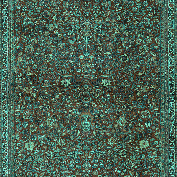 Machine Washable Persian Turquoise Traditional Area Rugs, wshtr2623turq