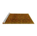 Sideview of Machine Washable Persian Yellow Traditional Rug, wshtr2623yw