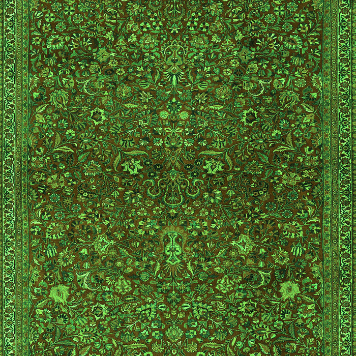 Serging Thickness of Machine Washable Persian Green Traditional Area Rugs, wshtr2623grn
