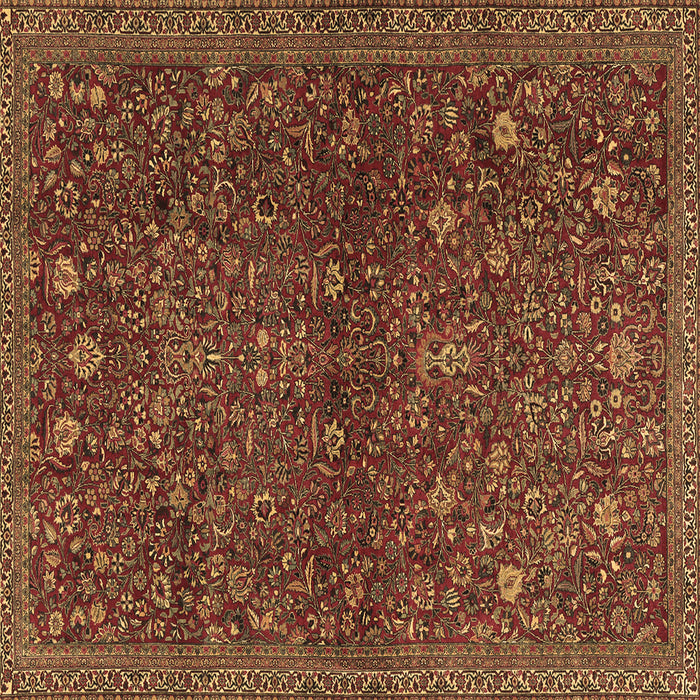 Square Machine Washable Persian Brown Traditional Rug, wshtr2623brn