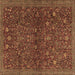 Square Machine Washable Persian Brown Traditional Rug, wshtr2623brn