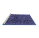 Sideview of Machine Washable Persian Blue Traditional Rug, wshtr2623blu