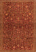 Serging Thickness of Machine Washable Persian Orange Traditional Area Rugs, wshtr2623org