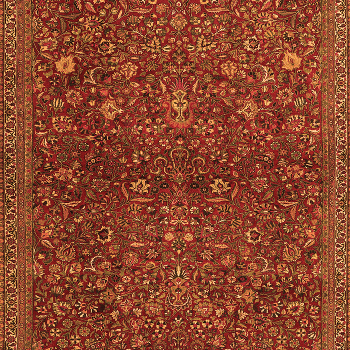 Serging Thickness of Machine Washable Persian Orange Traditional Area Rugs, wshtr2623org