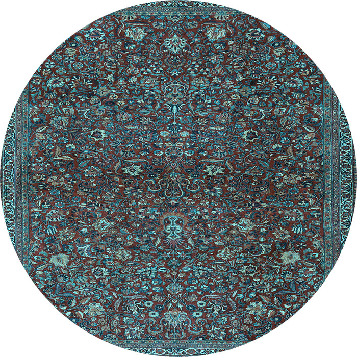 Round Persian Light Blue Traditional Rug, tr2623lblu