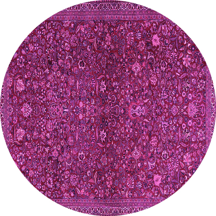 Round Persian Pink Traditional Rug, tr2623pnk