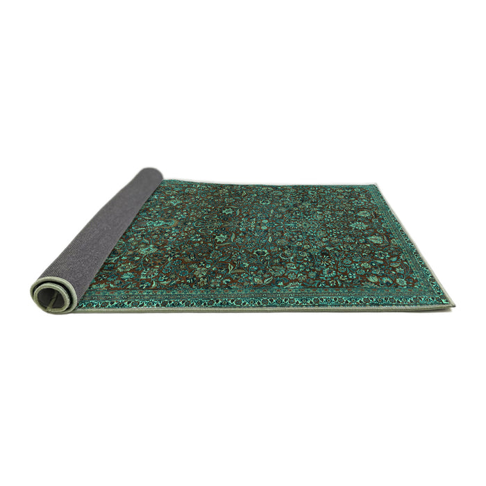 Sideview of Persian Turquoise Traditional Rug, tr2623turq