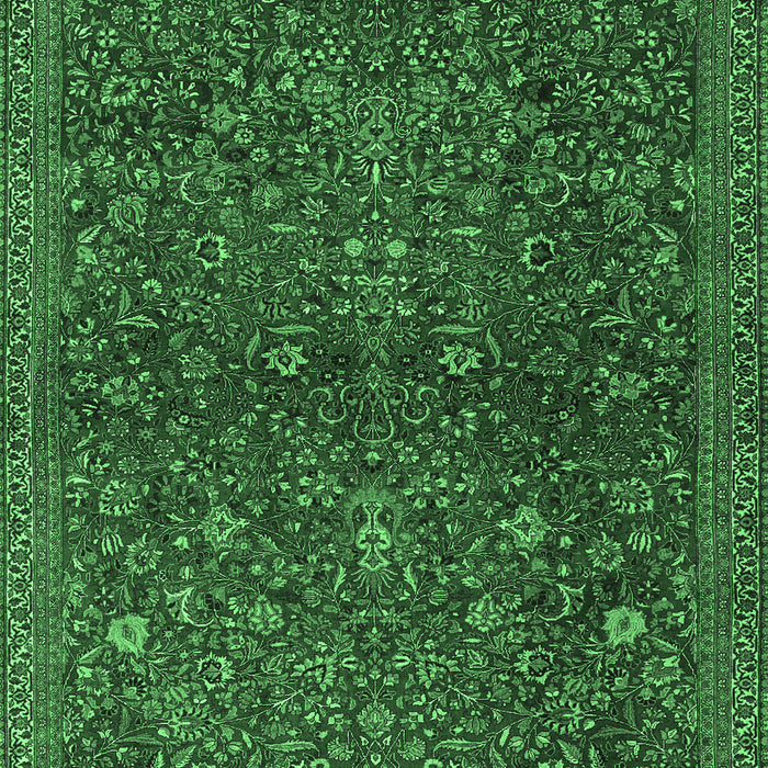 Machine Washable Persian Emerald Green Traditional Area Rugs, wshtr2623emgrn