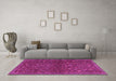 Machine Washable Persian Pink Traditional Rug in a Living Room, wshtr2623pnk