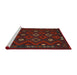 Sideview of Machine Washable Traditional Dark Brown Rug, wshtr2624