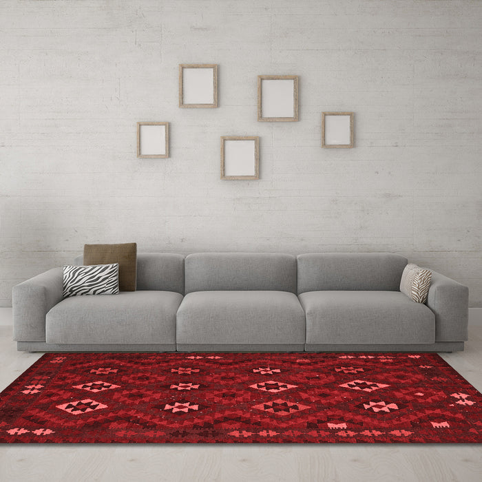 Country Red Washable Rugs
