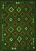 Serging Thickness of Machine Washable Southwestern Green Country Area Rugs, wshtr2624grn