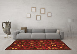Machine Washable Southwestern Orange Country Area Rugs in a Living Room, wshtr2624org