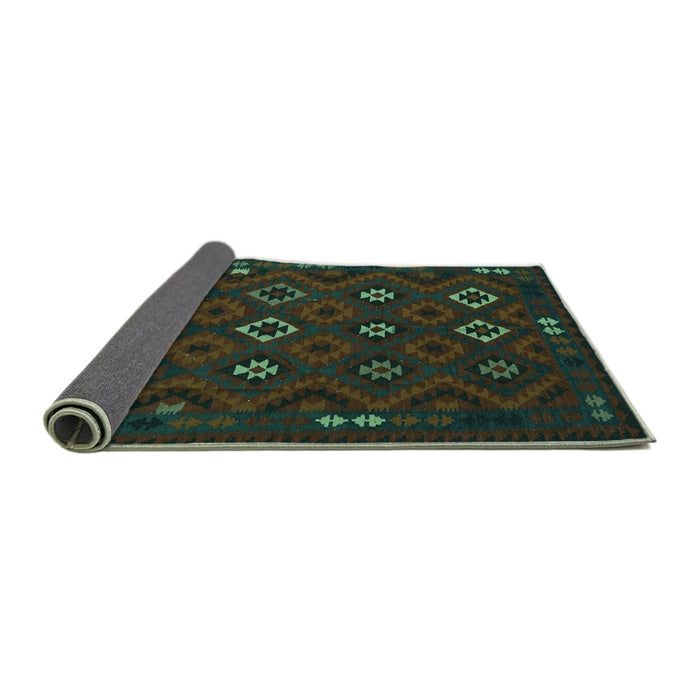 Sideview of Southwestern Turquoise Country Rug, tr2624turq
