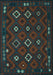 Machine Washable Southwestern Light Blue Country Rug, wshtr2624lblu