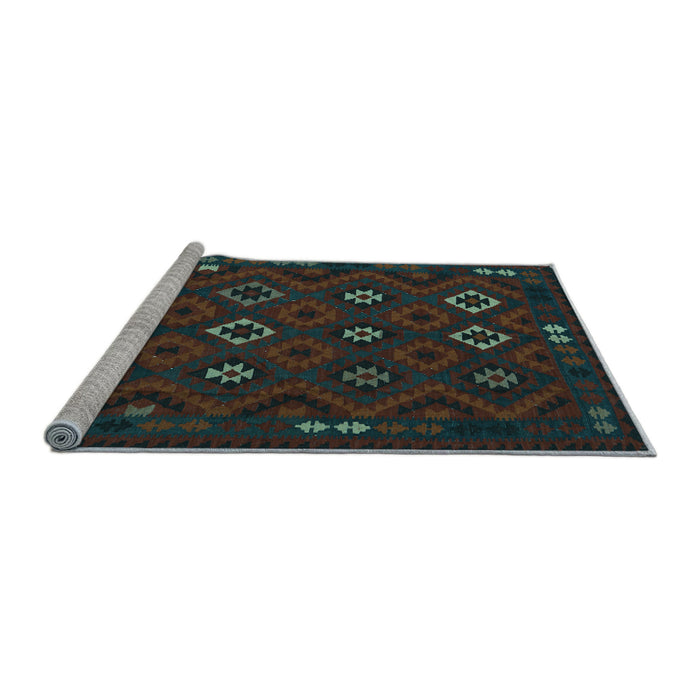 Sideview of Machine Washable Southwestern Light Blue Country Rug, wshtr2624lblu