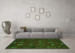 Machine Washable Southwestern Green Country Area Rugs in a Living Room,, wshtr2624grn