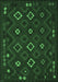 Machine Washable Southwestern Emerald Green Country Area Rugs, wshtr2624emgrn