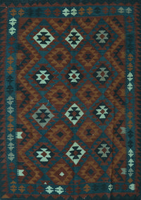 Southwestern Light Blue Country Rug, tr2624lblu